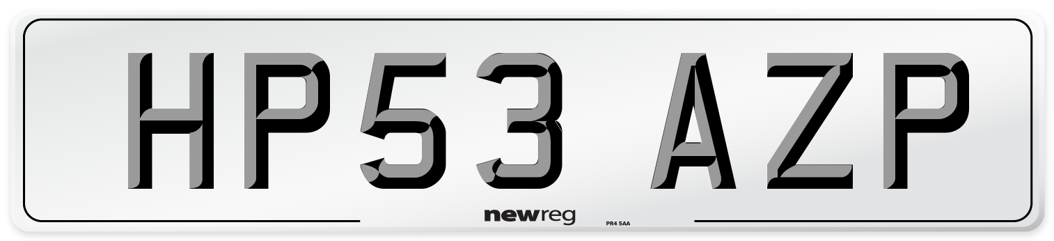 HP53 AZP Number Plate from New Reg